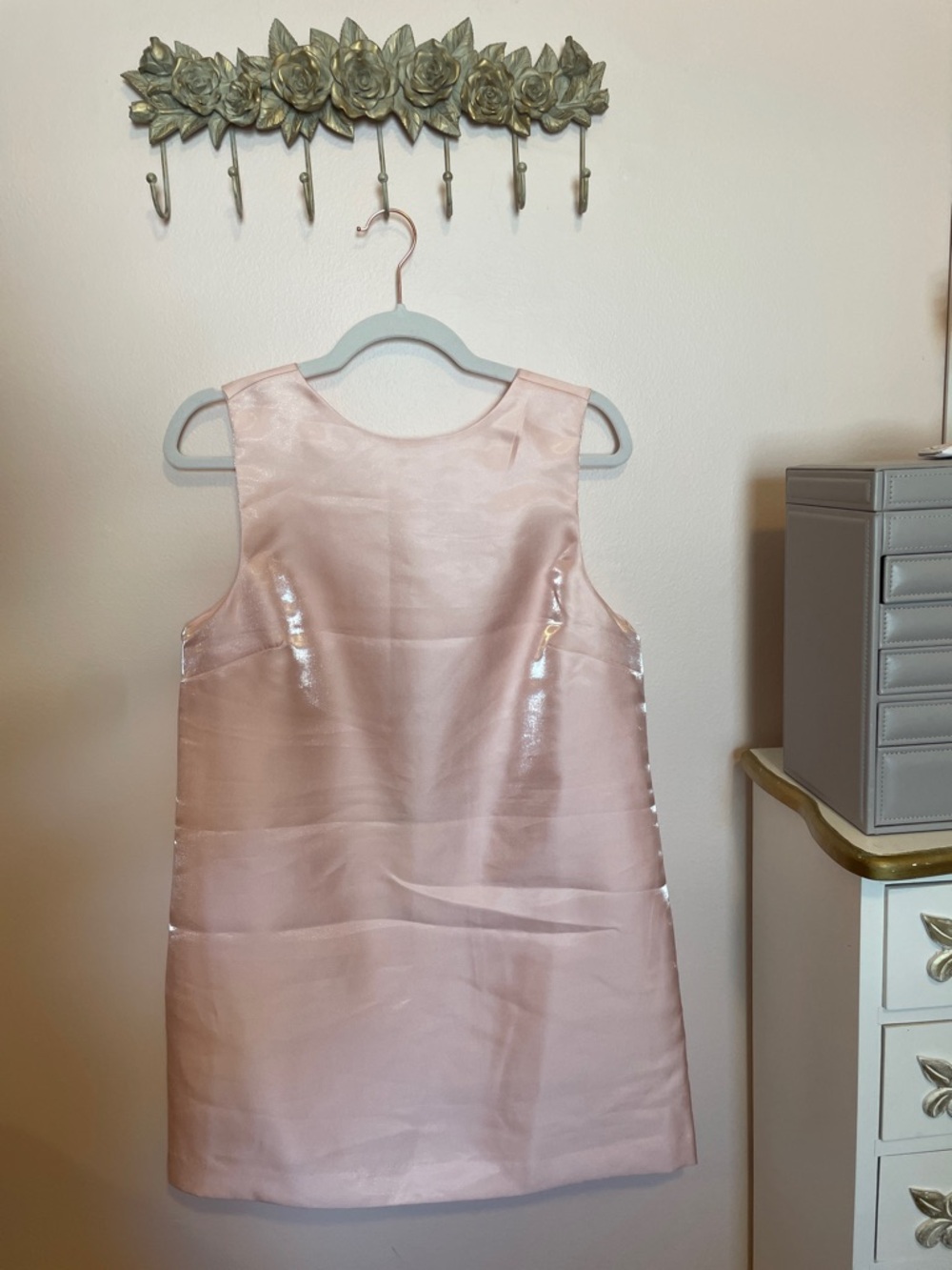 H&M Shiny Blush Pink Sleeveless Mini Dress